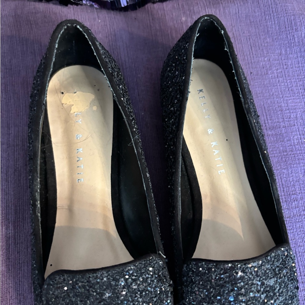 Kelly & Katie Black Glitter Flats with Pointed Toe Size 7.5 NWOT‎ - Picture 8 of 13